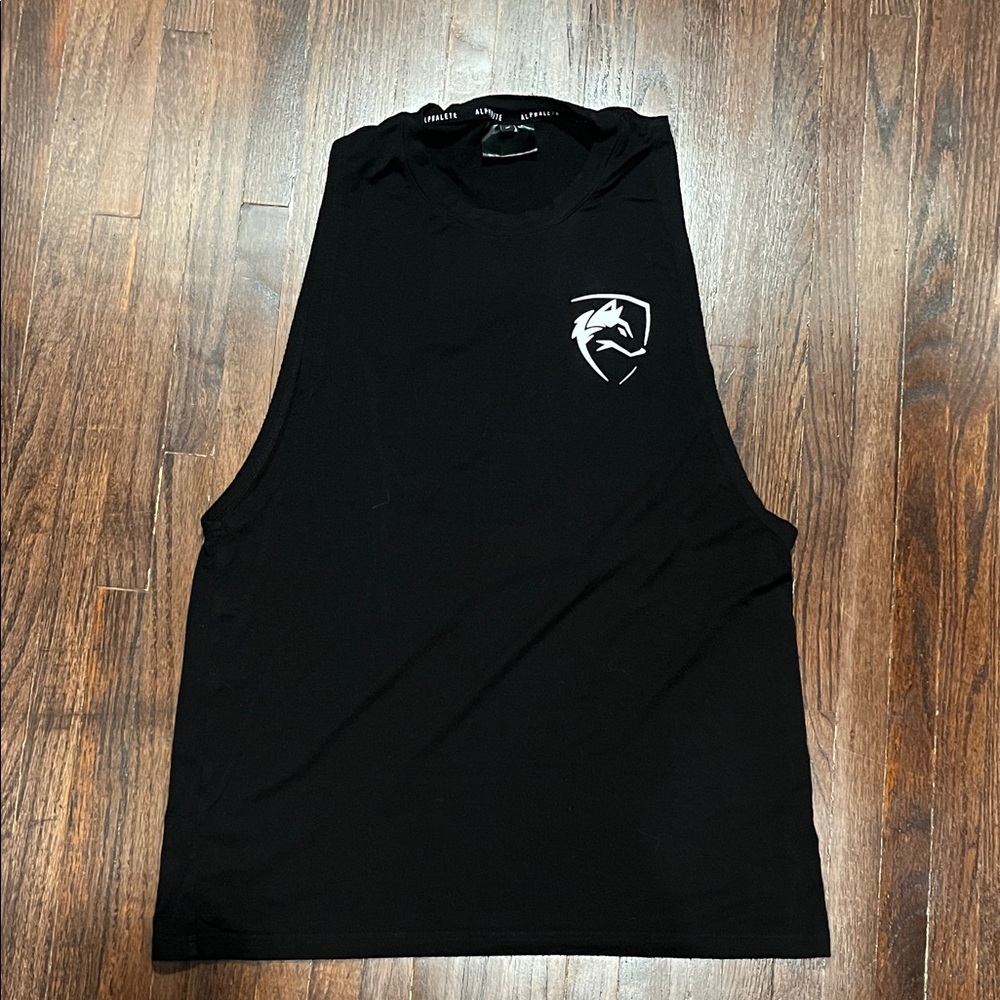 Alphalete Black Tank with White Logo Trim